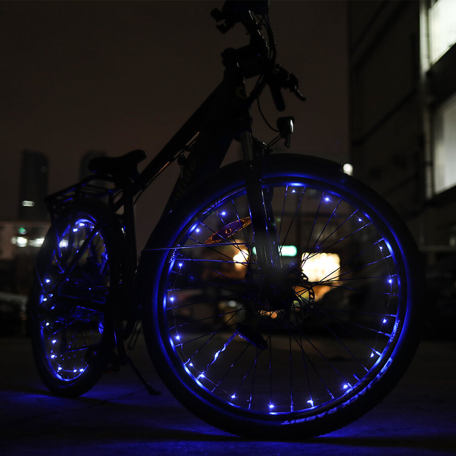 luces azules para ruedas de bicicleta 2 unidades sin batería